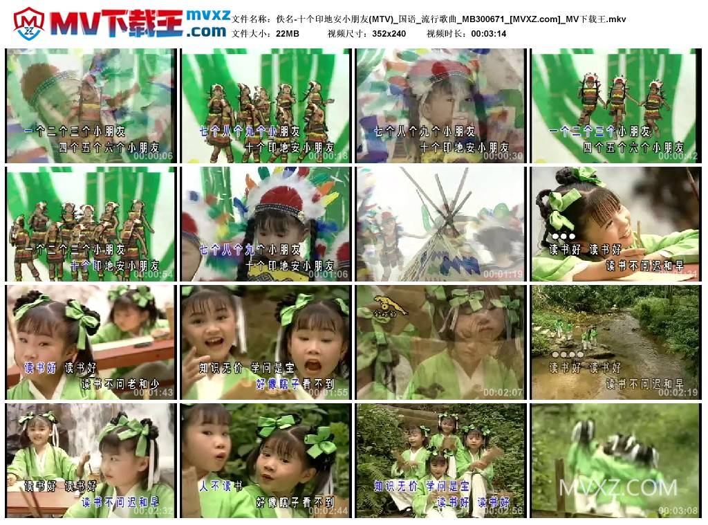 佚名-十个印地安小朋友(MTV)_国语_流行歌曲_MB300671